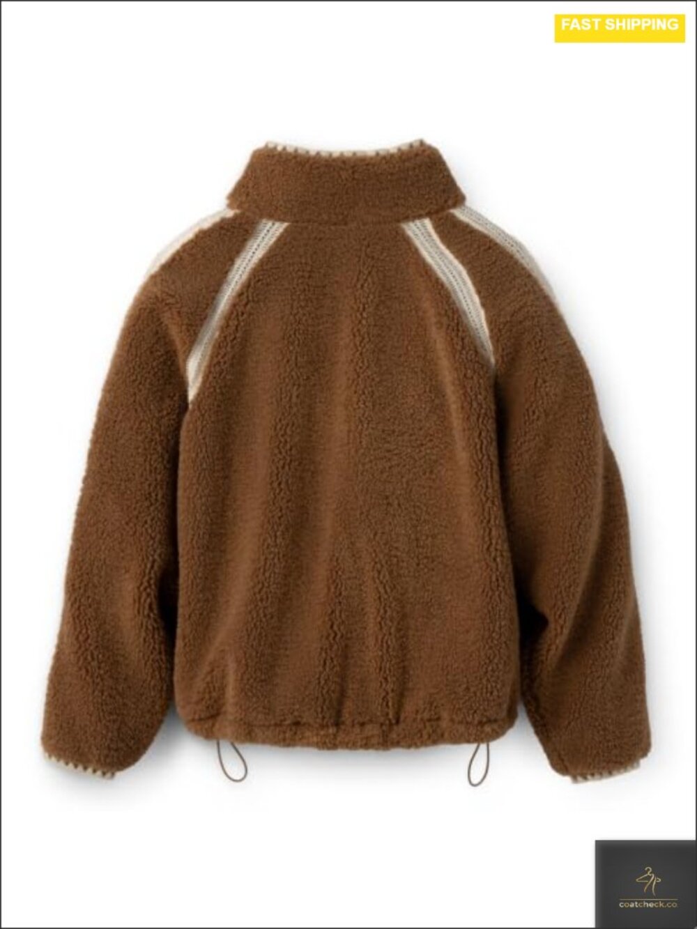 Plush Fleece Crochet Full Zip Jacket with Zipper Pockets - Picture 2 of 4
